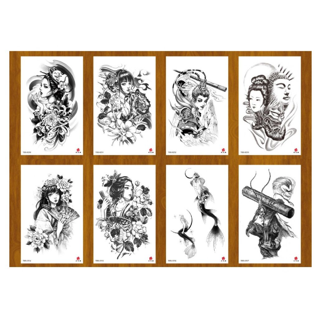 Татуировка-наклейка Японская мифология 12х19 см арт. ТА-1757
