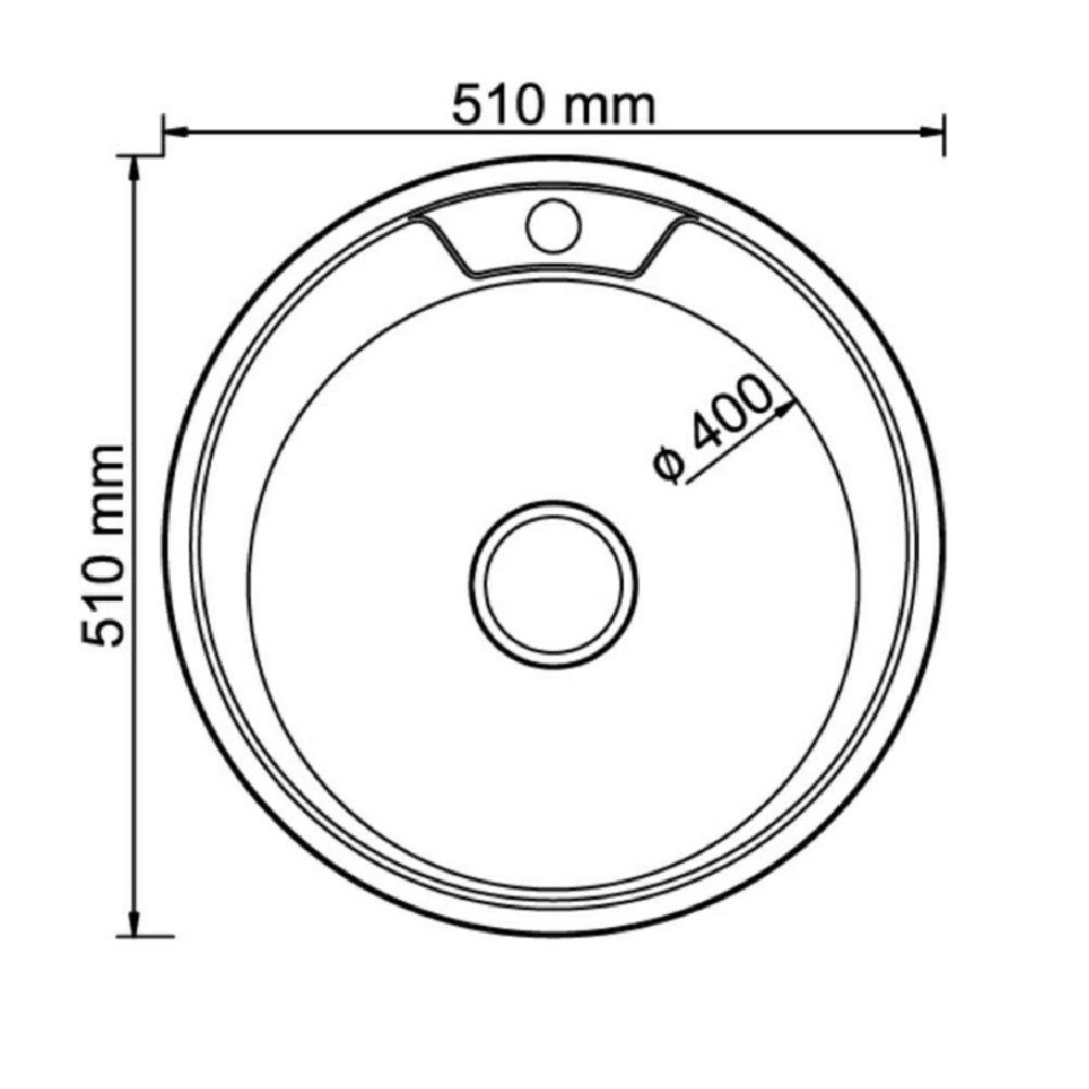 Мойка MIXLINE глянец круг D51 (0,8) 18см с сифоном