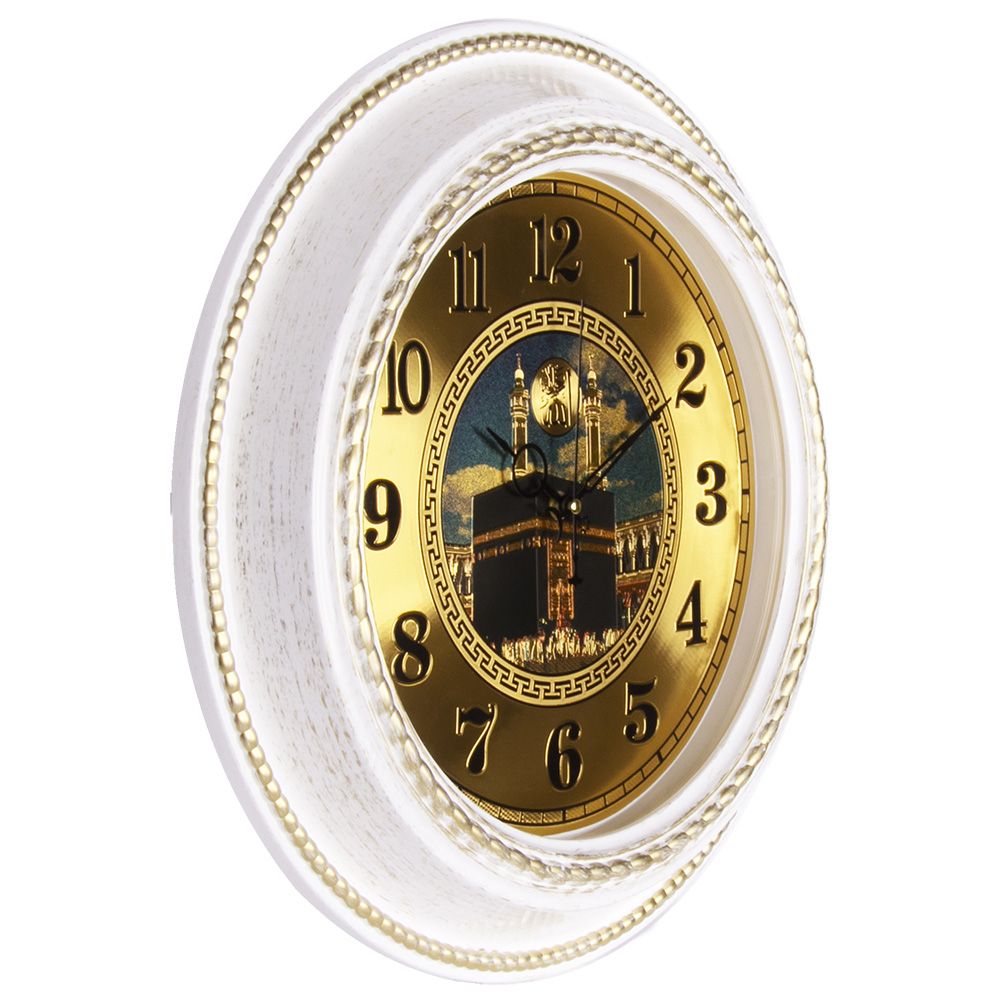 Часы настенные Рубин Аль-Харам d45,5 см корпус белый с золотом 5232-112W
