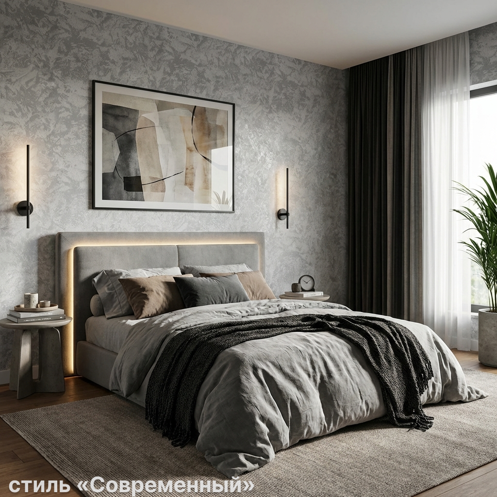 Обои Green Walls Фернандо С50 5056 06 темные серые штукатурка 1,06х10,05 м