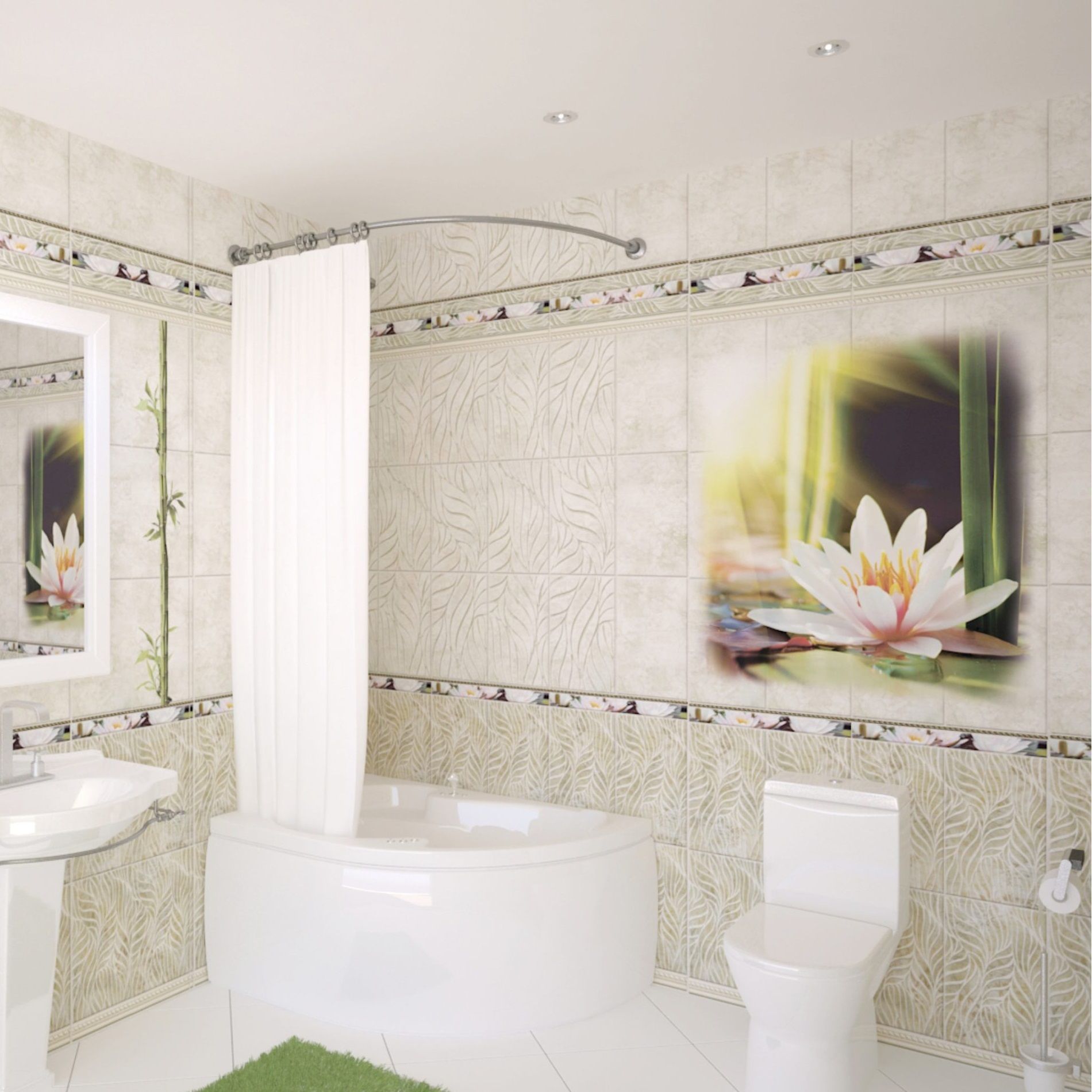 Комплект панелей ПВХ Лотос фон 05110 2700х500 мм 2 шт