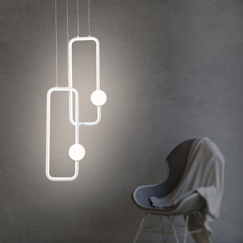 Светильник подвесной светодиодный FL66365/2 WH белый 38W 4200K 300х80х1200 мм