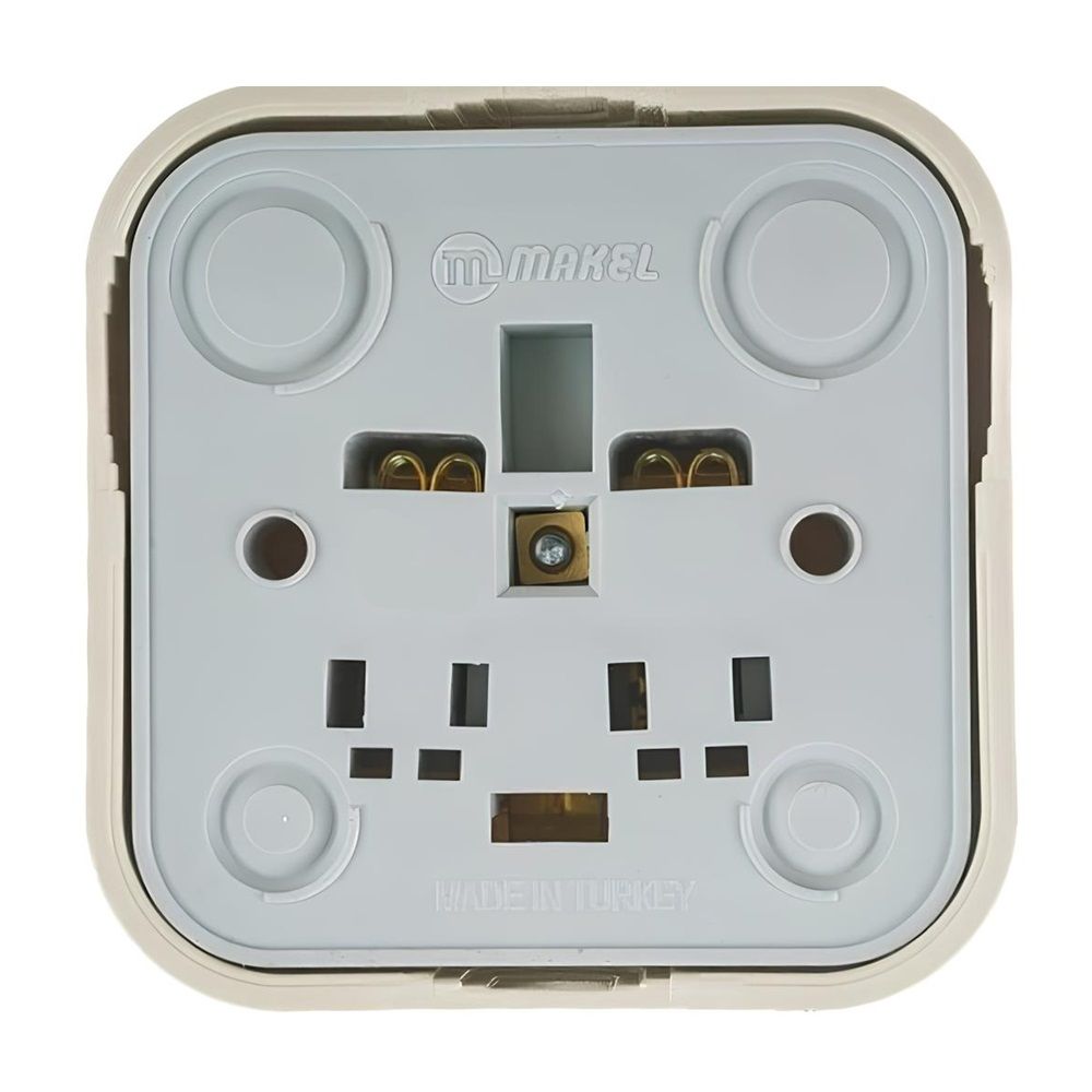 РОЗЕТКА  о/у 1-ая кремовая с/з 250В 16А IP20 (45208) MAKEL Siva