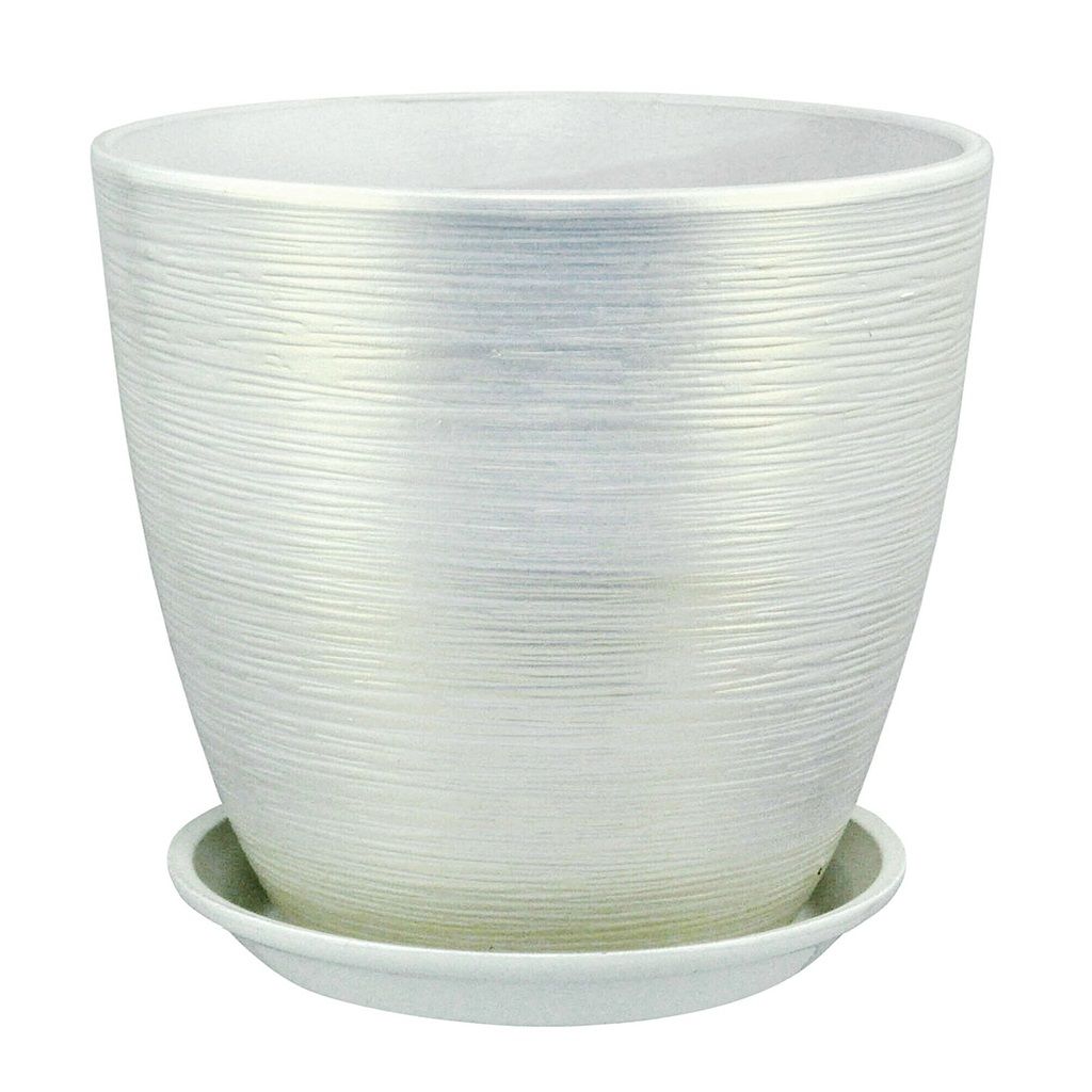 Горшок цветочный Бутон Перламутр белый 18 см 3,8 л