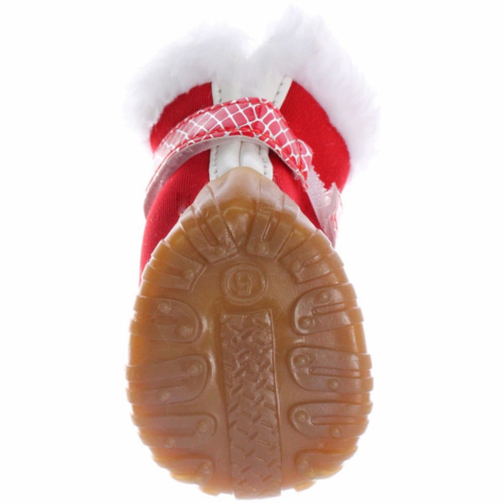 Ботинки зимние для животных Модный бро на липучке красные р 5 6 см