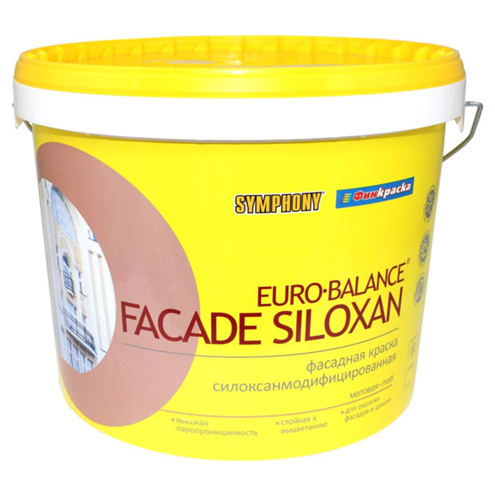 Краска фасадная в/э Symphony Euro-Balance Siloxan база LC прозрачная 3 кг/2,7 л