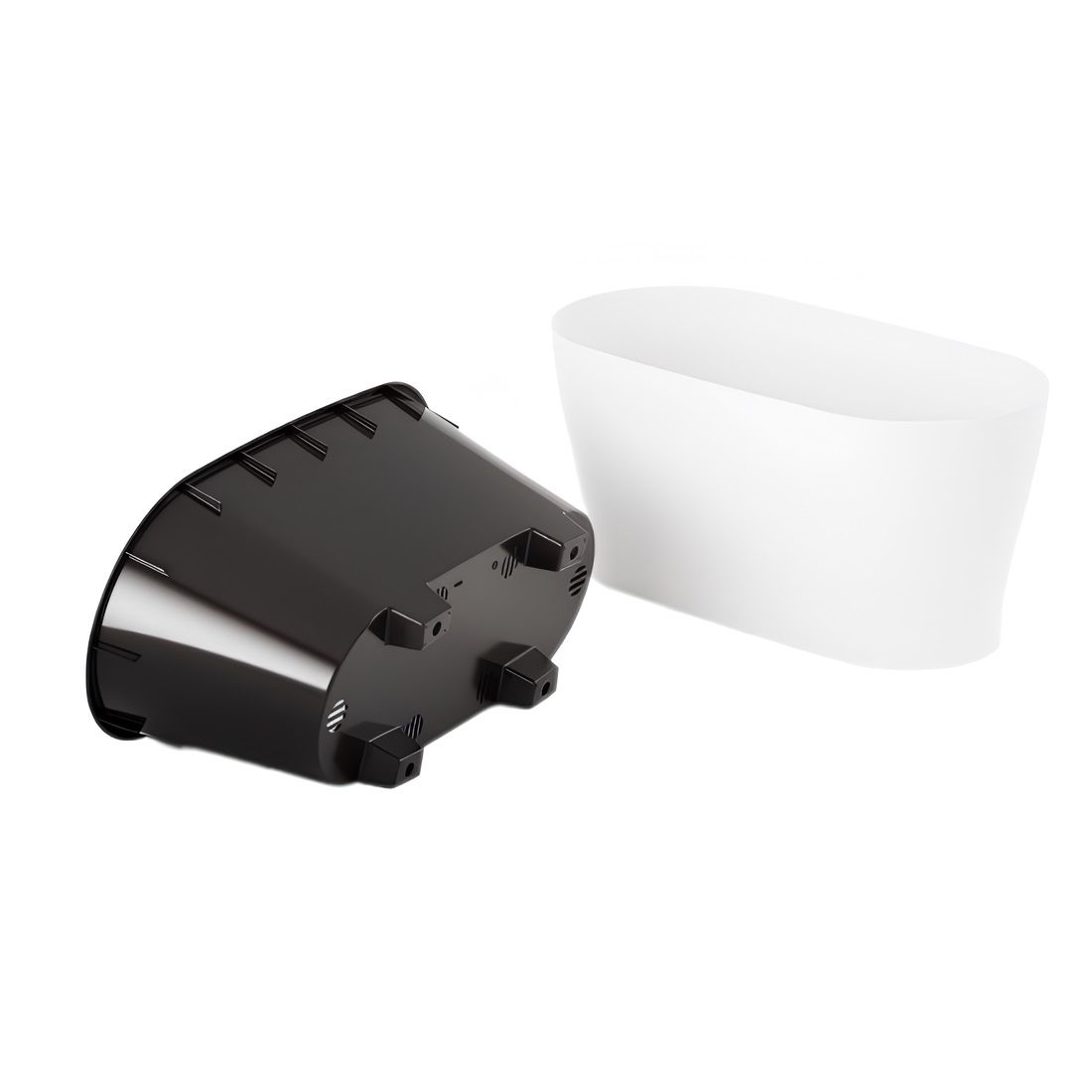 Горшок цветочный Лея белый 4 л овальный двойной с автополивом