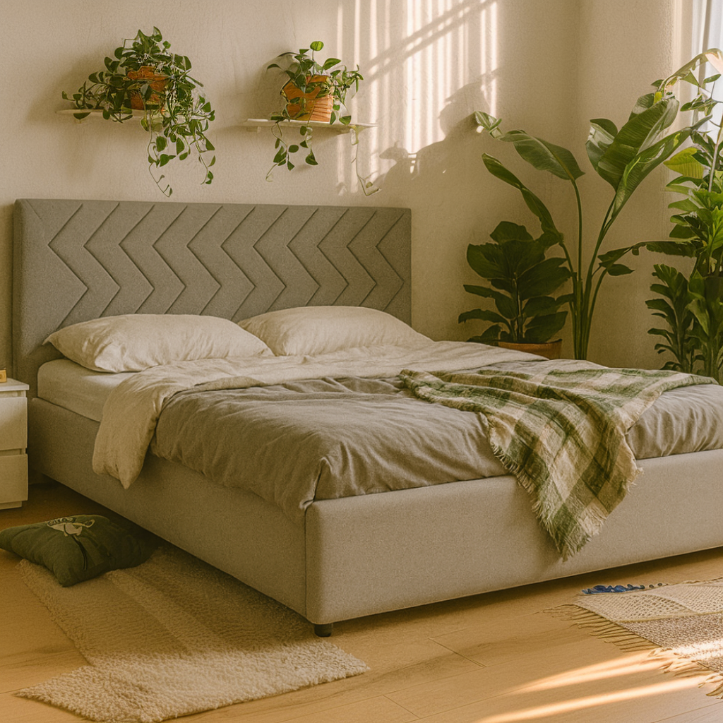 Кровать Милана 1600х2000 мм Tenerife silver светло-серый с ортопед основанием и ПМ