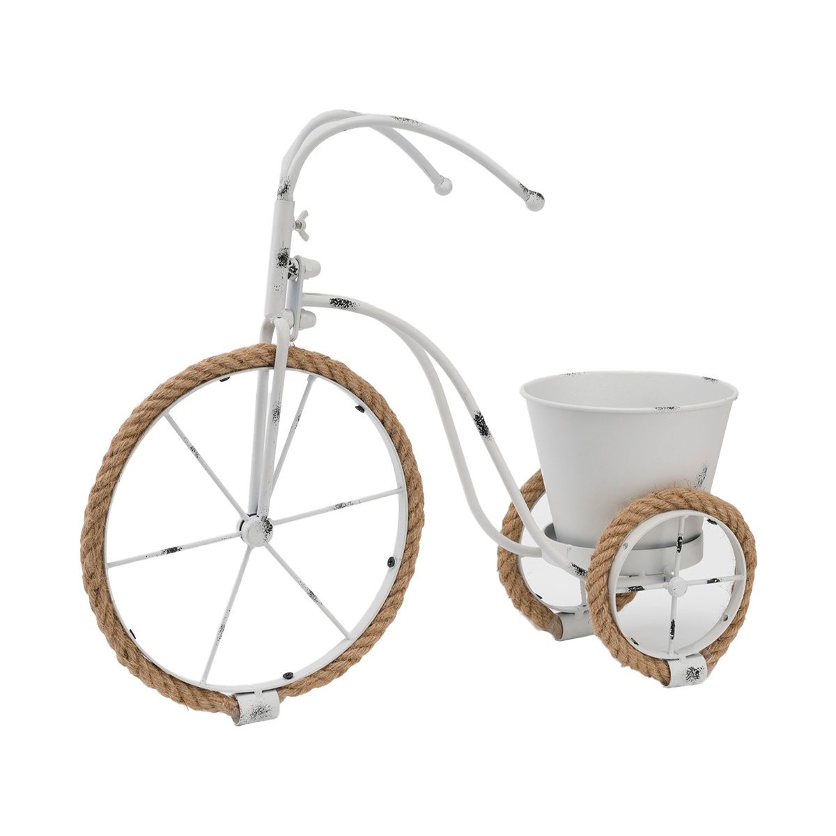 Подставка Велосипед на 1 цветок белая 430х530 мм 2024-3445