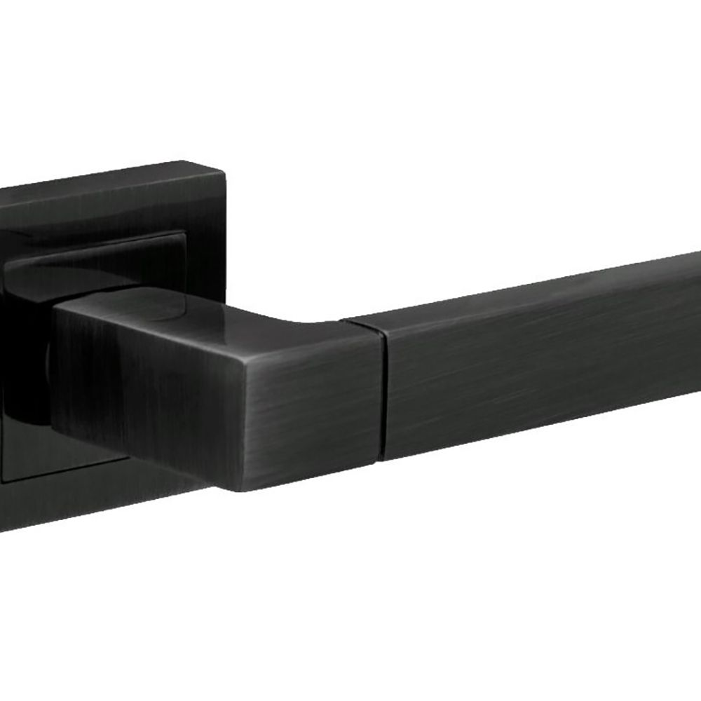 Ручка дверная LS T-Перуджа мат черная квадратная розетка