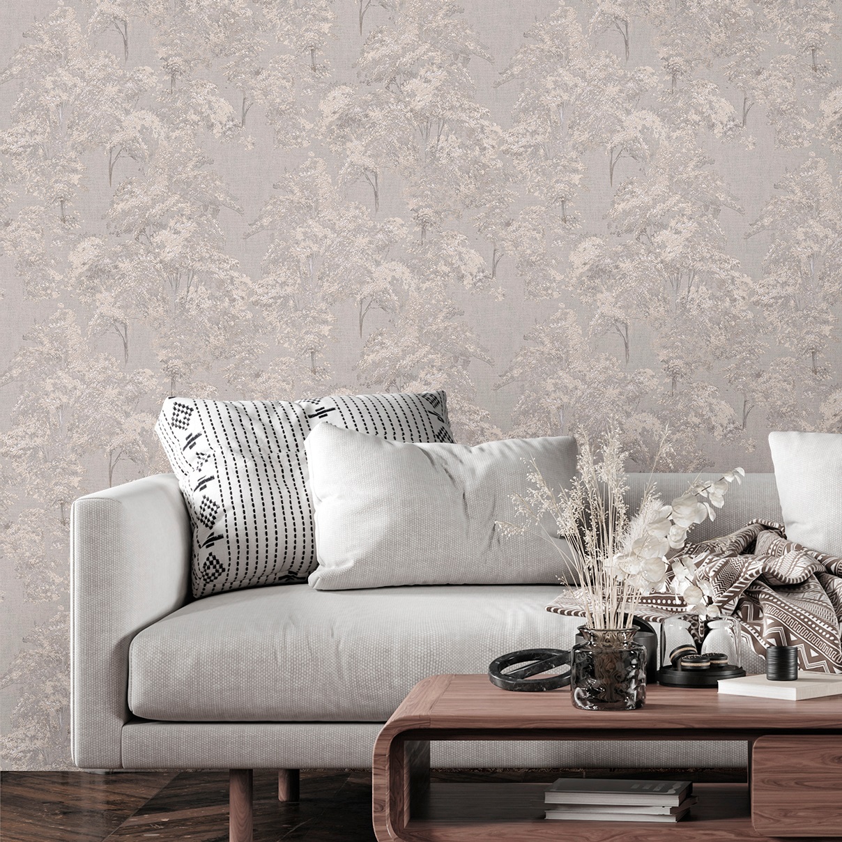 Обои Ateliero Bosco 589128 пудровые деревья 1,06х10,05 м