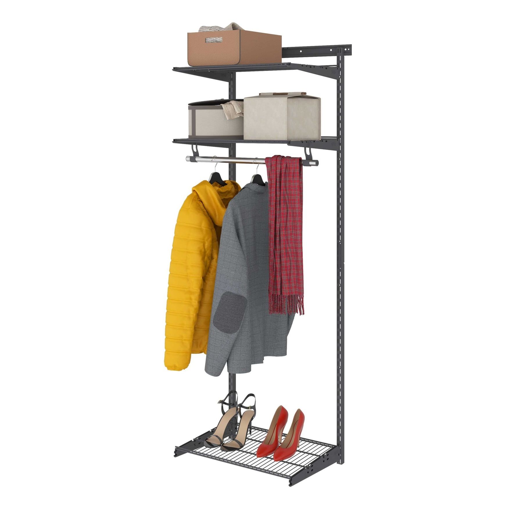 Гардеробная система Практик Home Basic G60 650х2050х450 мм графит