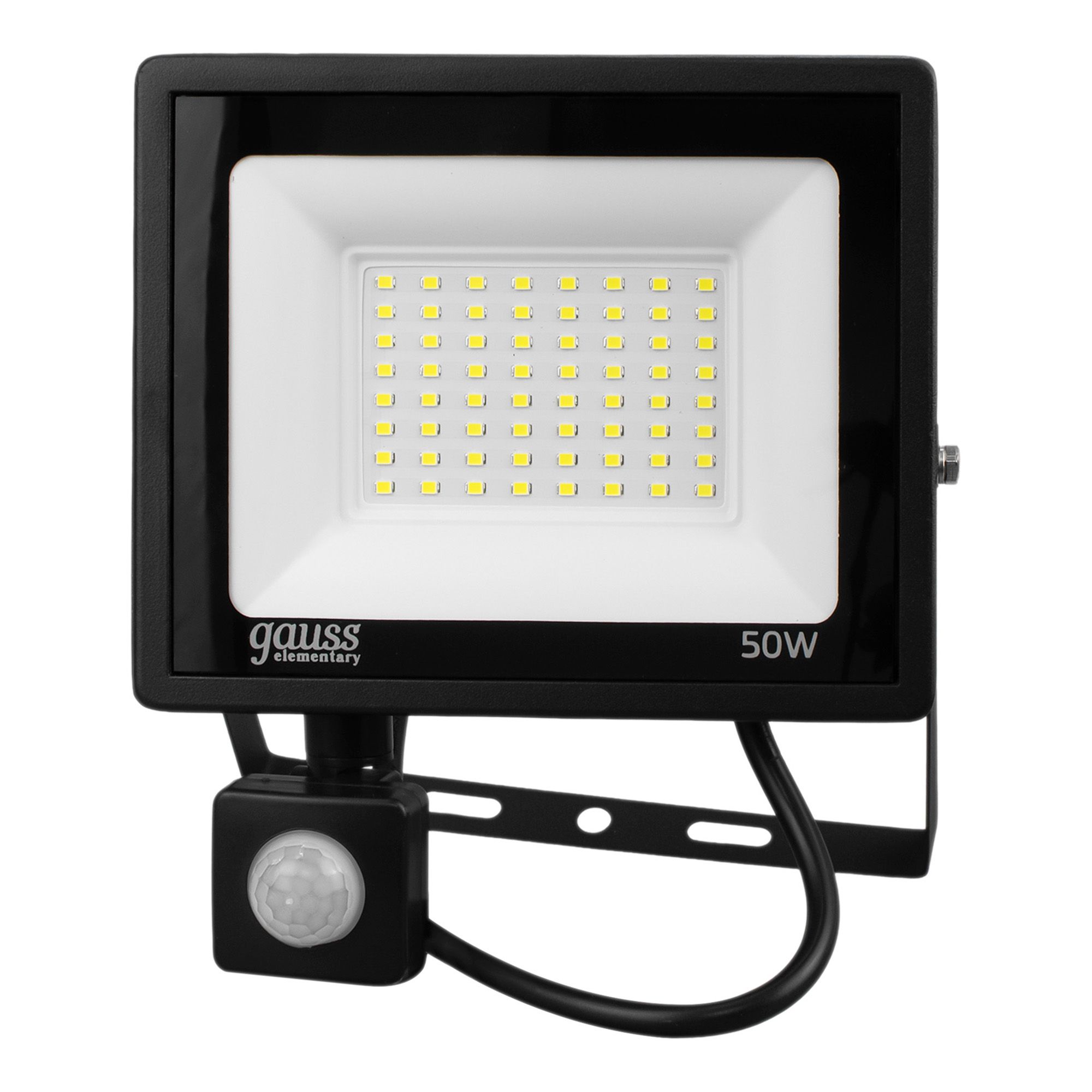 Прожектор светодиодный Led ДО-50 Вт 3450 Лм 6500К IP65 175-265 В черный датчик движения