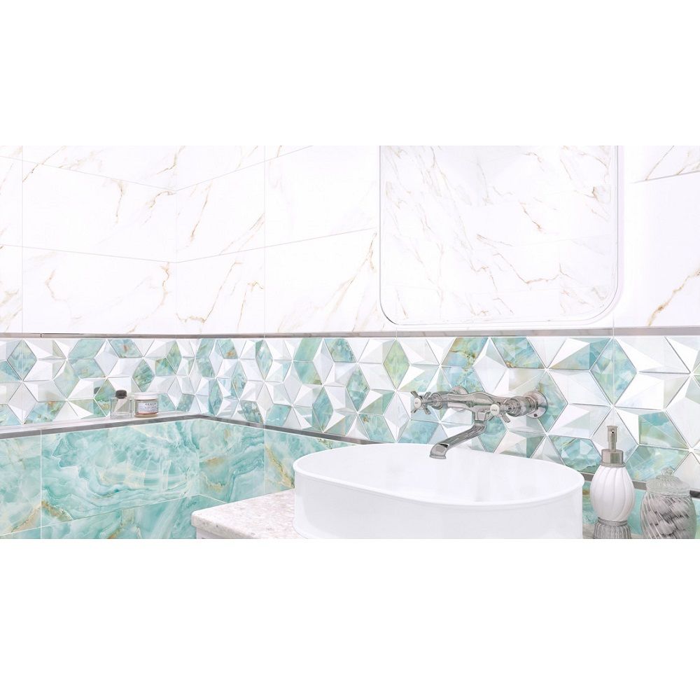 Декор Alma Ceramica Nevada DWU09NVD006 24,9х50 см 7,5 мм голубой