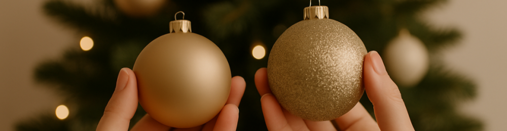 демонстрация визуальных различий новогодних украшений