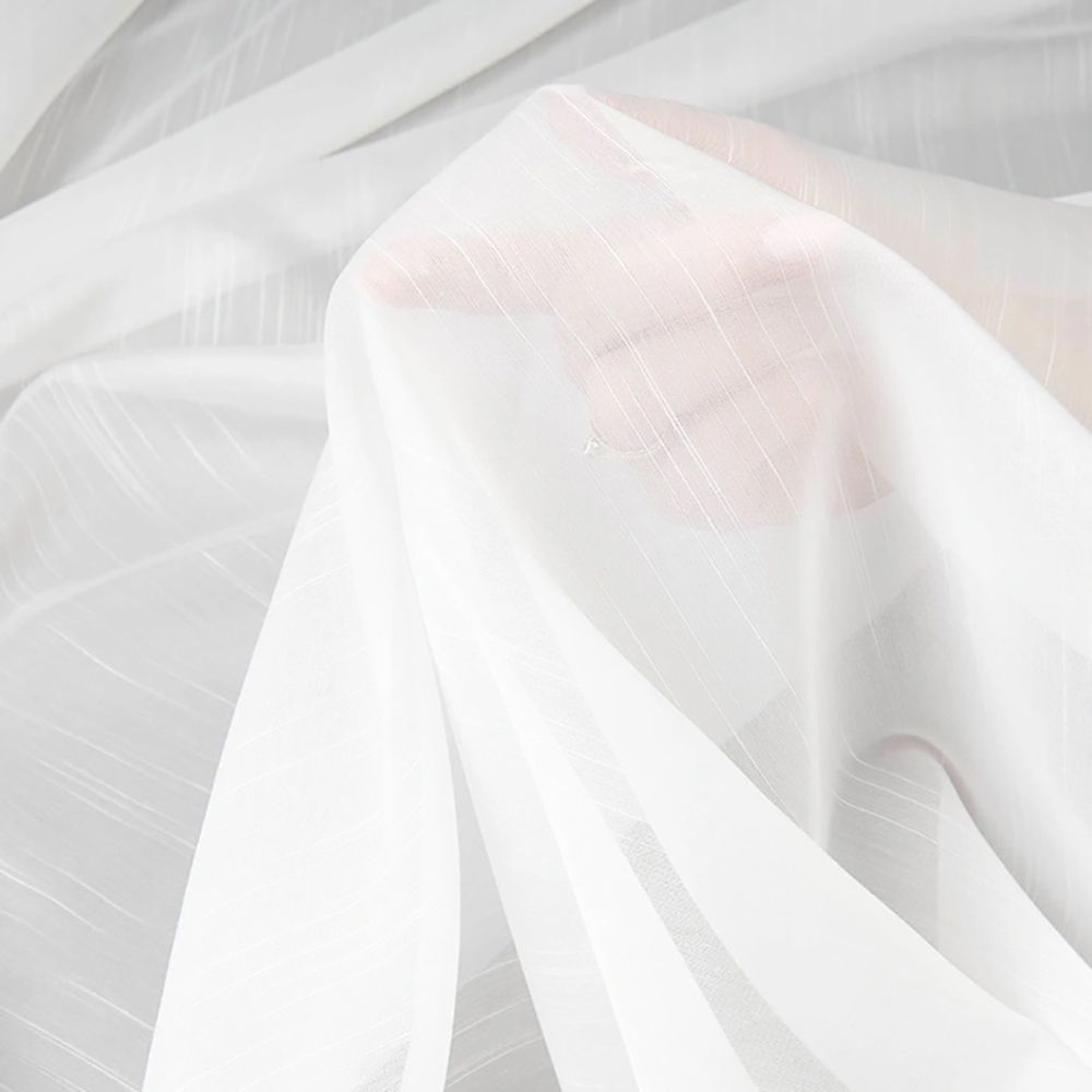 Ткань для штор Тюль кристалон Кристи белый с утяжелителем