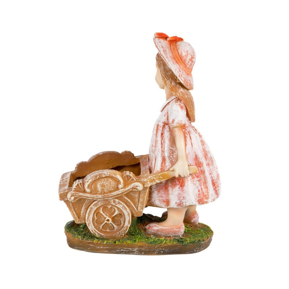 Фигура садовая Девочка с тележкой h37 см 169463