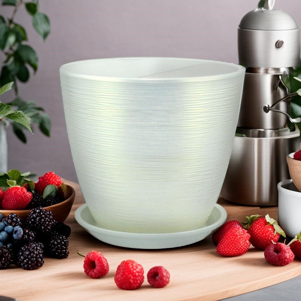 Горшок цветочный Бутон Перламутр белый 18 см 3,8 л