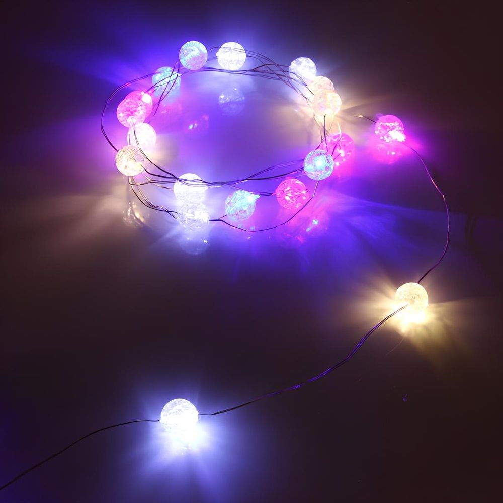 Гирлянда для дома на батарейках Жемчужина 2 м 20 ламп LED 1 реж, IP20, мультицвет