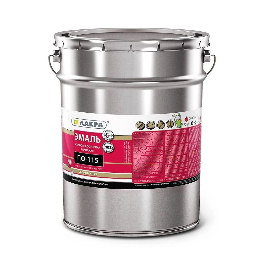 Эмаль Лакра ПФ-115 белая 20 кг