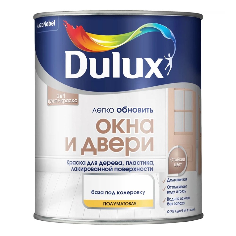 Краска для окон и дверей Luxium BС полуматовая прозрачная 0,75 л
