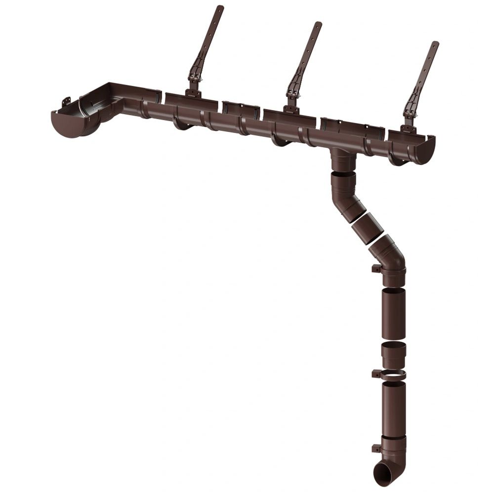 Труба водосточная круглая ПВХ 80 мм 1000 мм коричневая