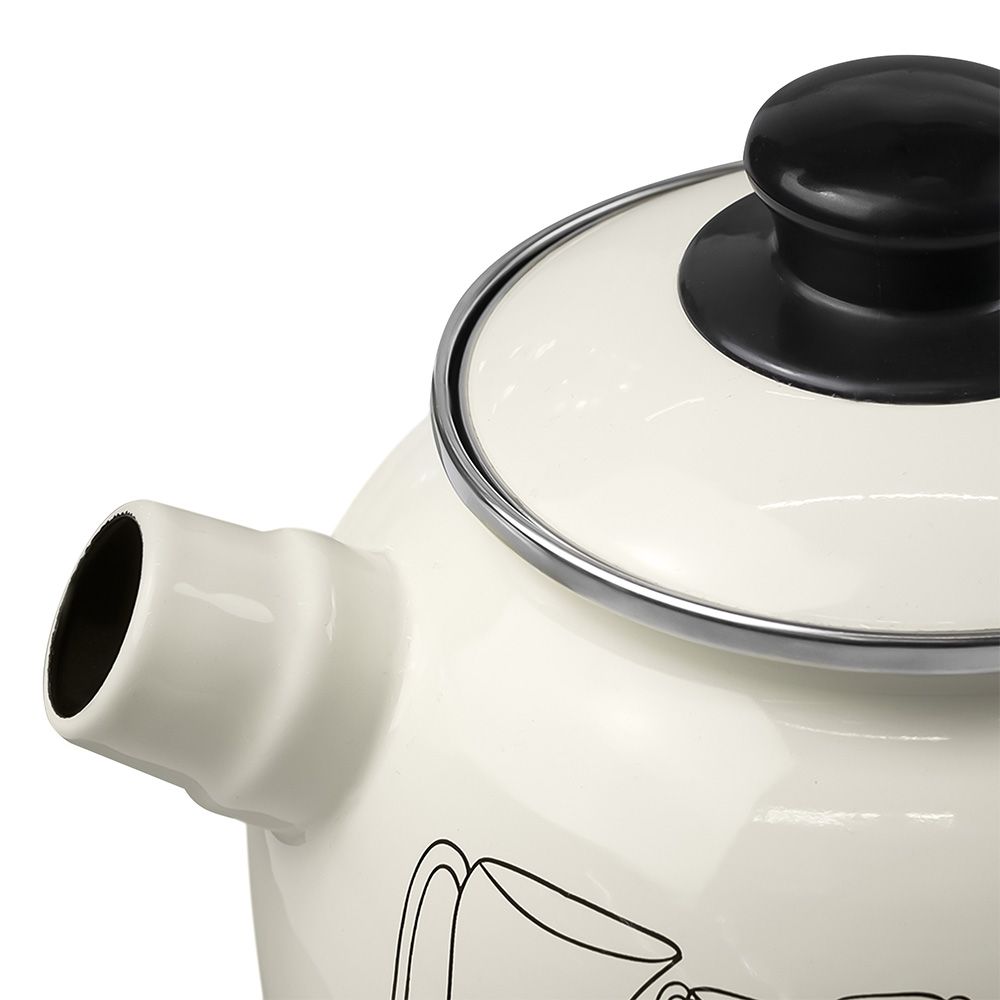 Чайник эмалированный Таково Ретро сферический со свистком с бакелитовой ручкой 2,5 л