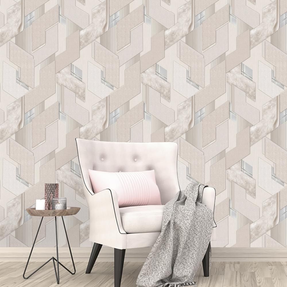 Обои TM Decolor Фьюжн-Н С6 Д986 гр 5 02 бежевые геометрия 0,53х10,05 м