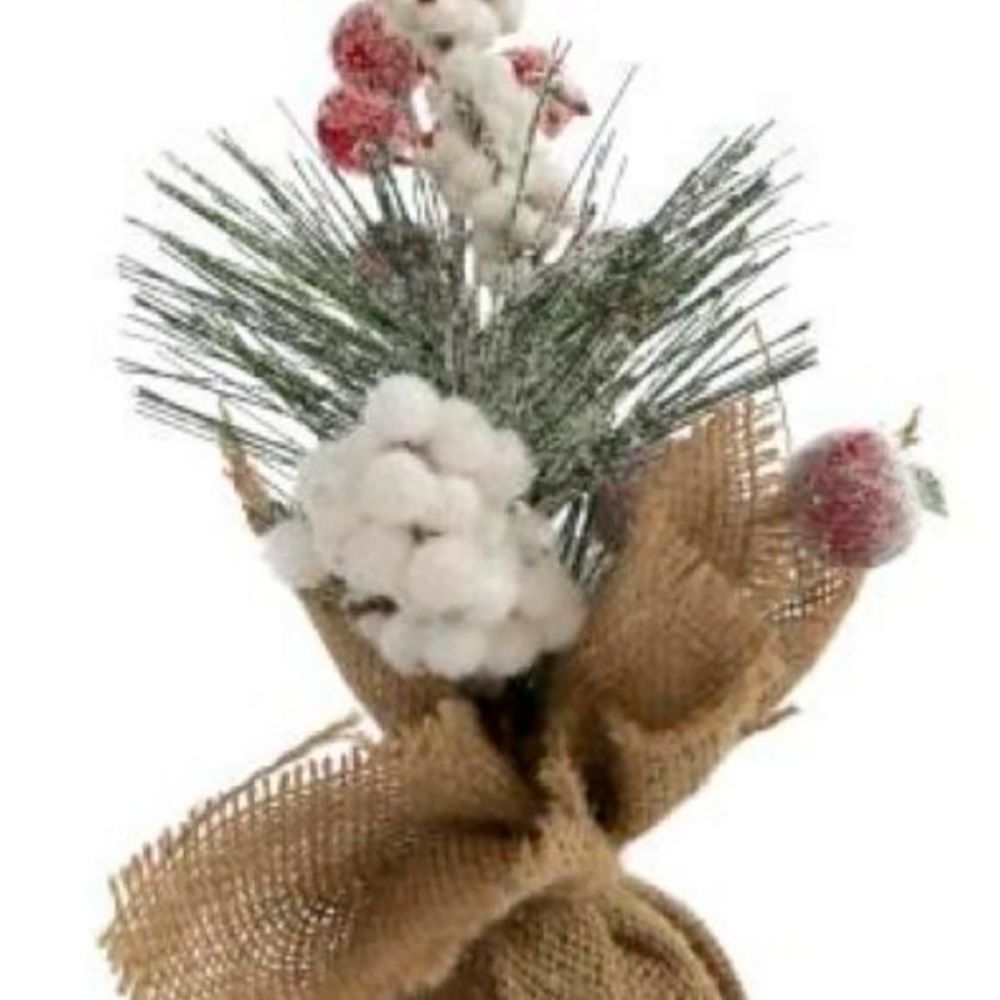 Украшение новогоднее Заснеженная веточка 24x10x8 см