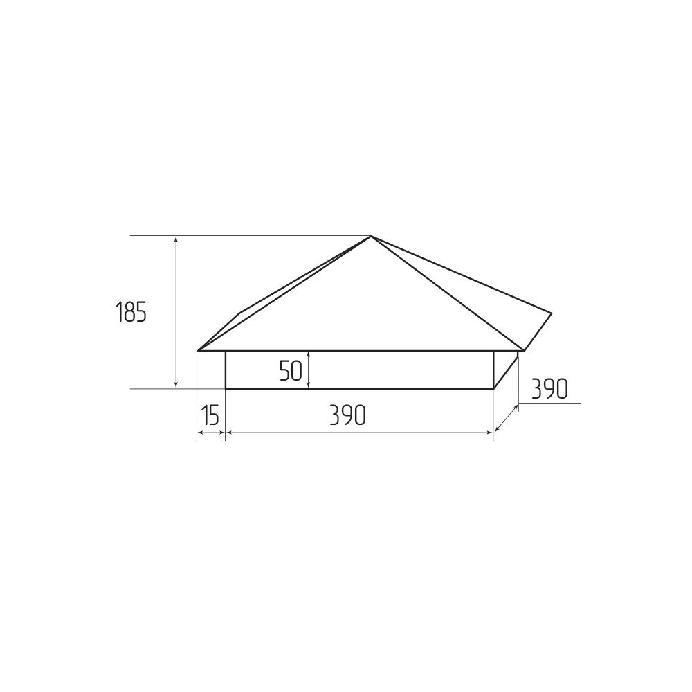 Колпак на забор металл 390х390 мм RAL 6005 зеленый