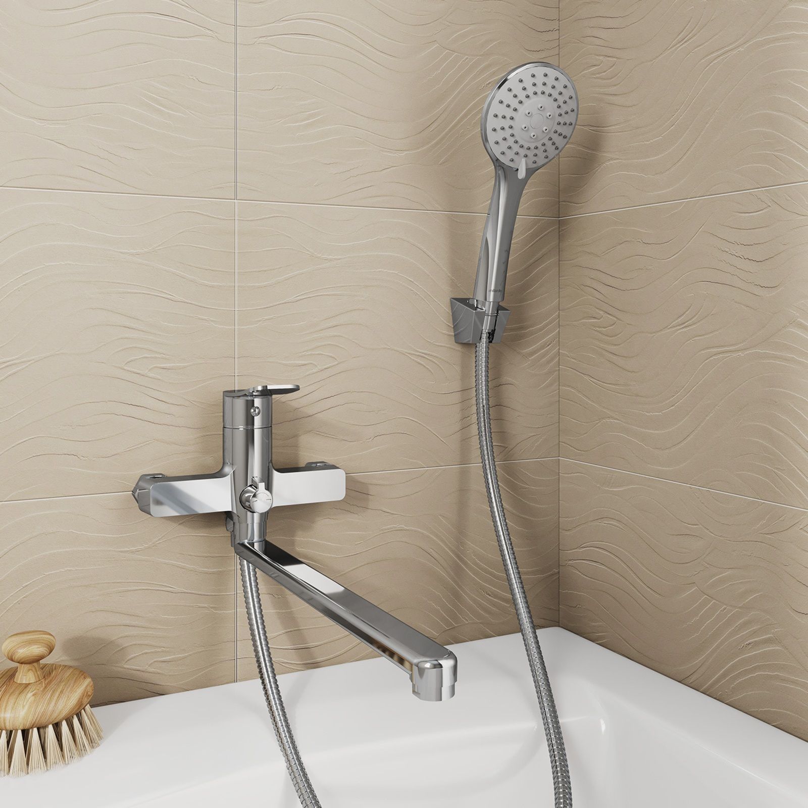 Смеситель для ванны Milardo Demi DEMSB00M10 однорычажный длинный излив