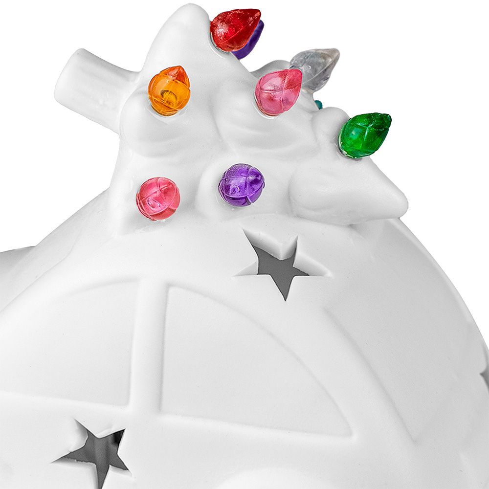 Украшение новогоднее Машинка из фарфора, со светодиодной подсветкой 3 элемента питания LR44 10х8х13 см