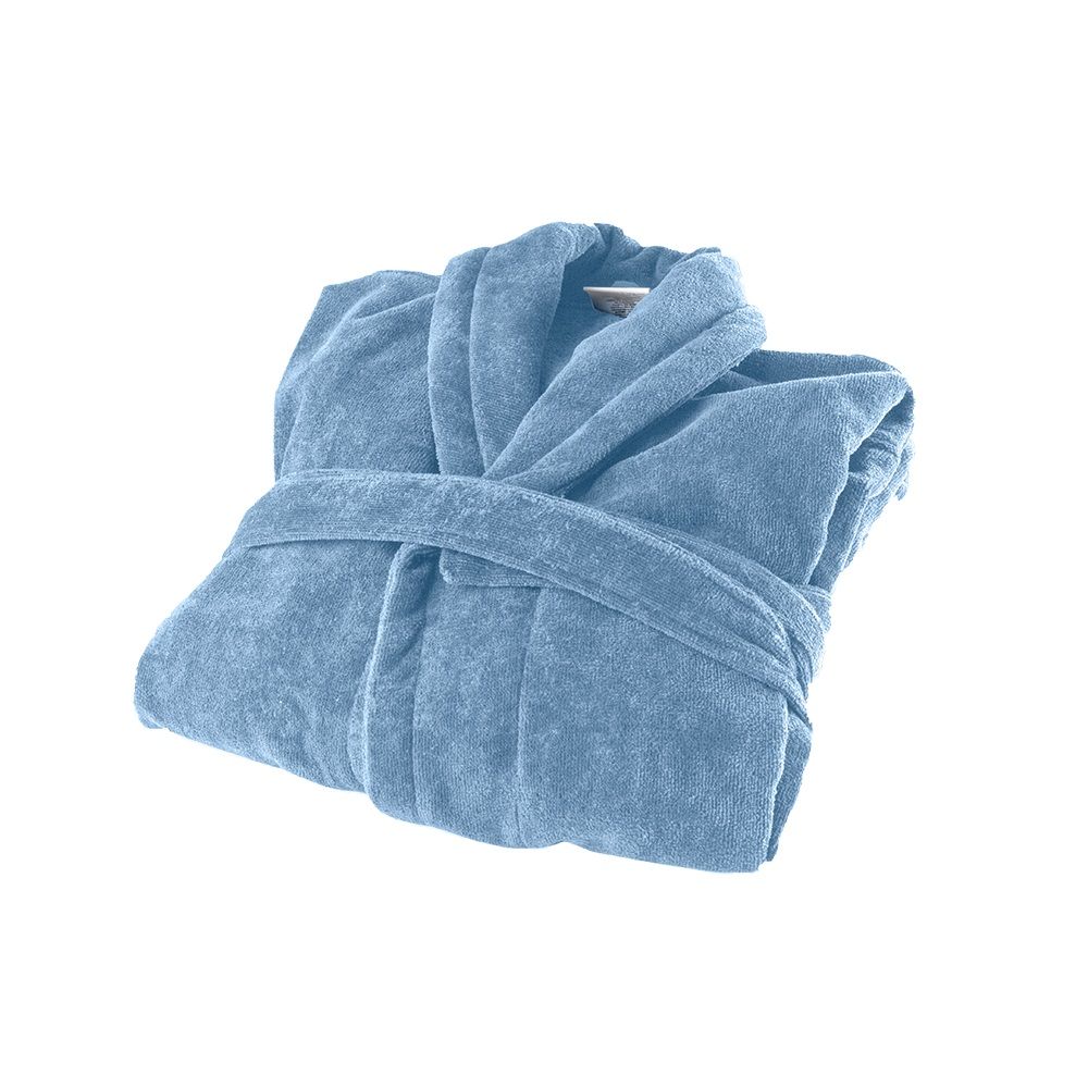 Халат унисекс шалька велюр р. 60-62 серо-голубой