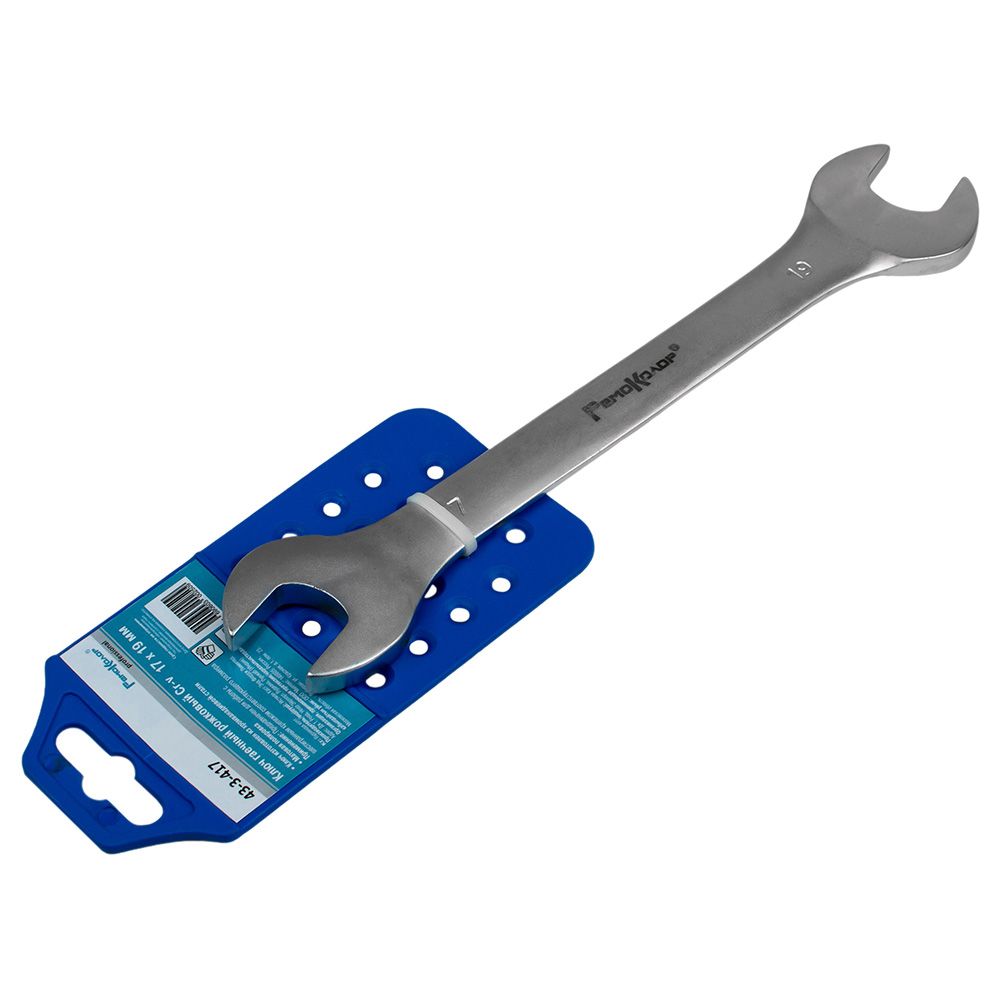 Ключ гаечный рожковый 17х19 мм матовая полировка РемоКолор 43-3-417