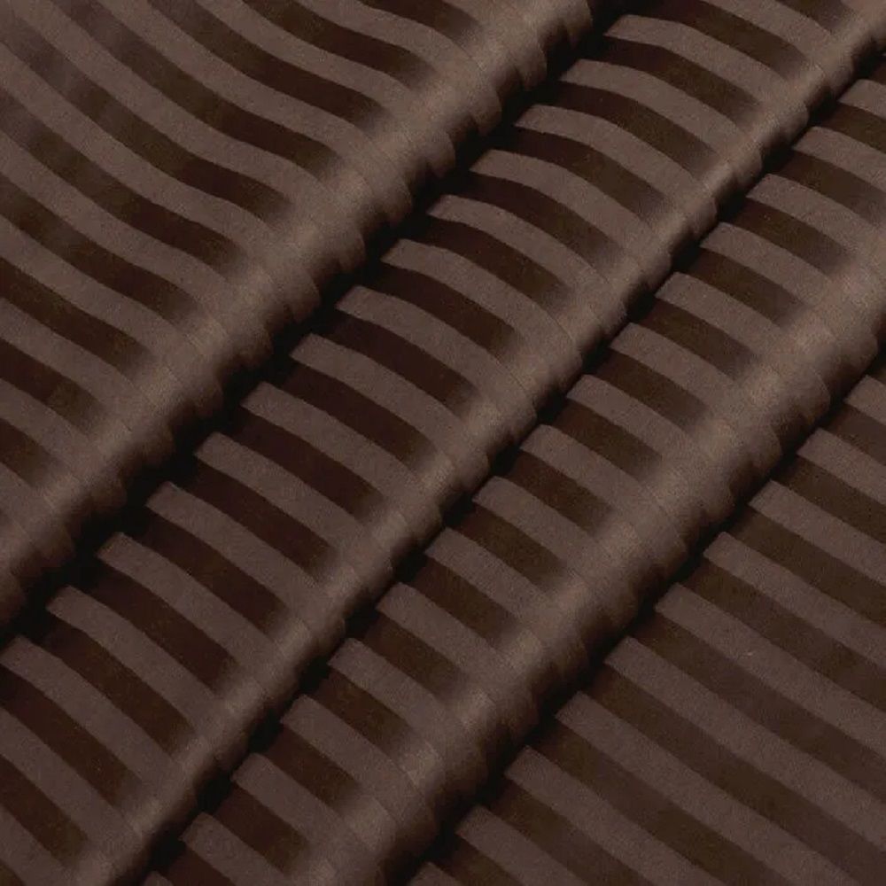 Наволочка страйп сатин шоколад 50х70