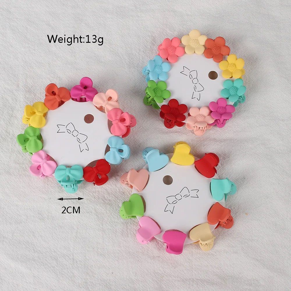 Заколка-краб для волос детская Розовое облако Сердечки 1,5 см 10 шт на блистере