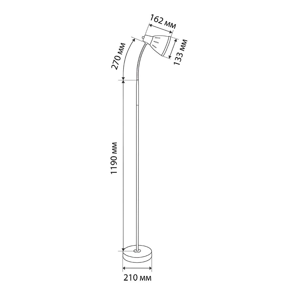 Торшер МТ2018 60Вт Е27 150 см белый