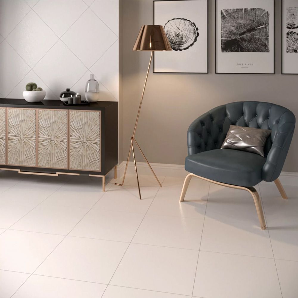 Керамогранит Gracia Ceramica Monocolor sugar white PG 01 60х60 см белый 1,44 м2