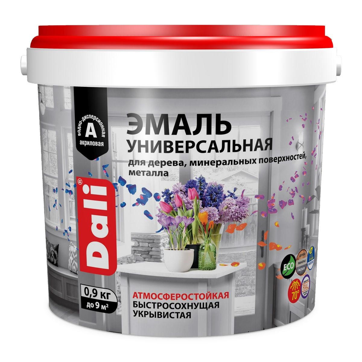Эмаль универсальная DALI полуматовая База С бесцветная 0,9 кг