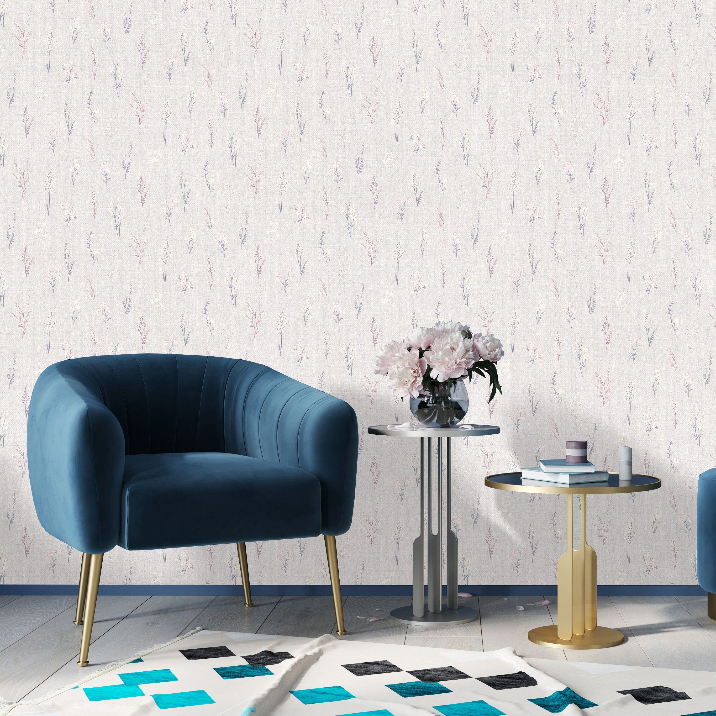 Обои Monte Solaro Primavera 9293-02 бежевые мелкие цветы 1,06х10,05 м