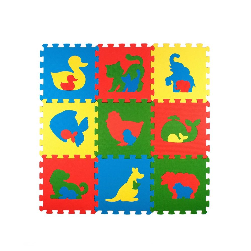 Мягкий пол пазлы Животные 33х33 см