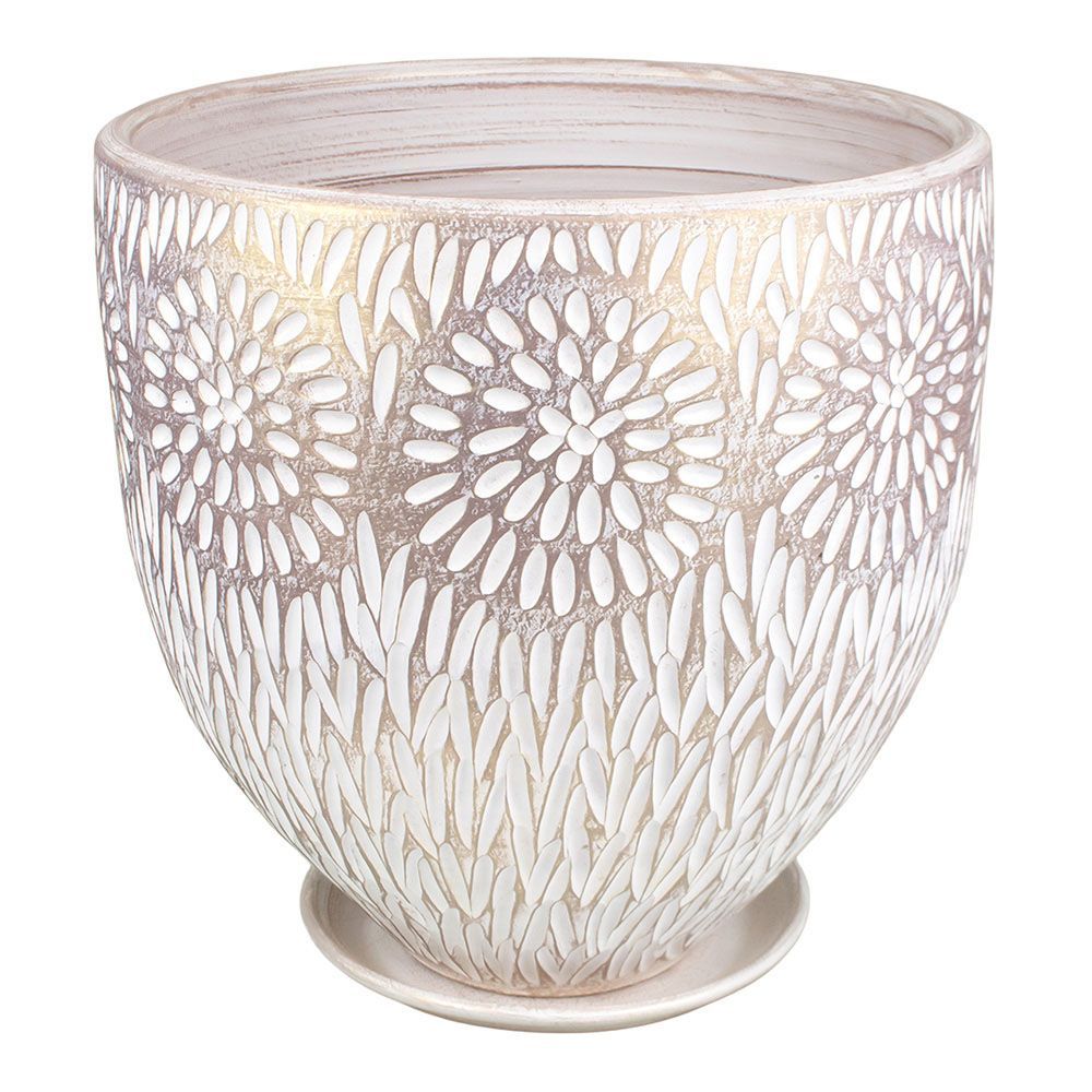 Горшок цветочный Бутон Астра 4 бело-жемчужный 20 л