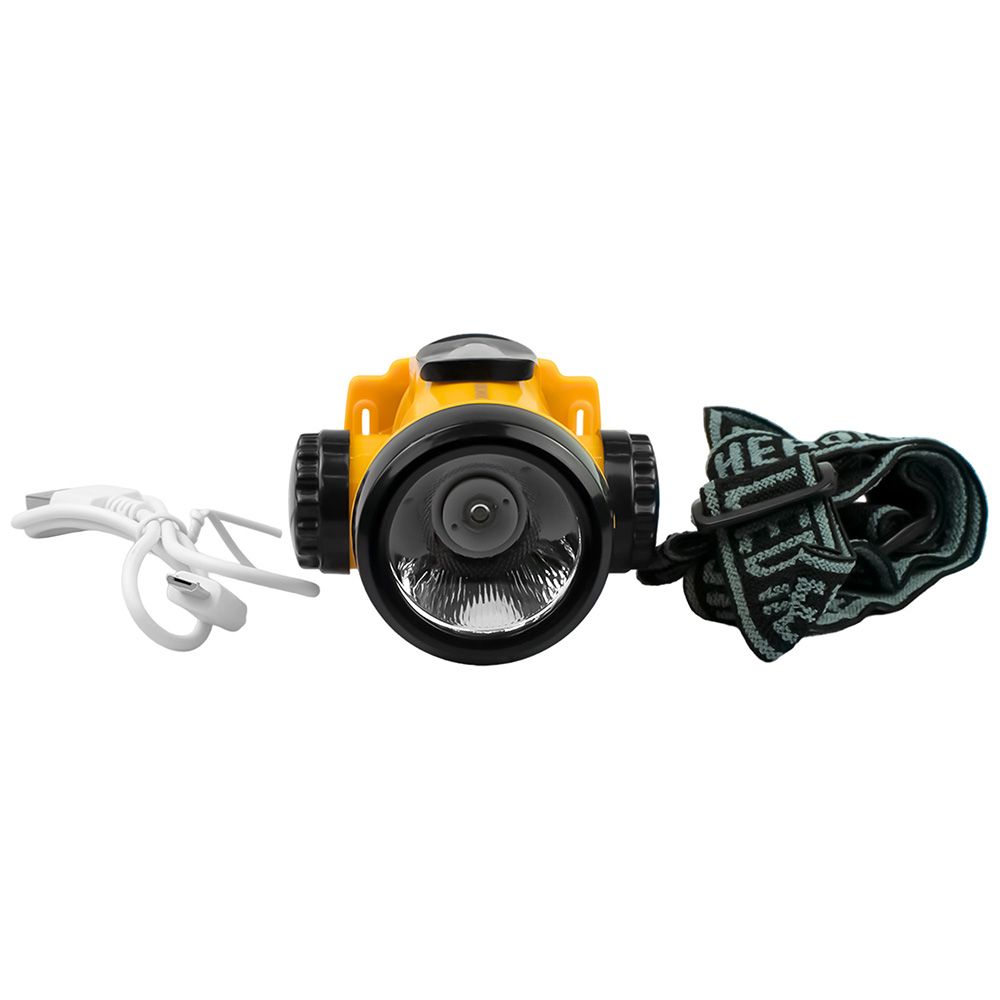 Фонарь налобный KOCH3WLi-O (литиевый. акк.1,2Ah) 1св/д 3W (210lm), жёлтый./пластик, встр. з/у, космос