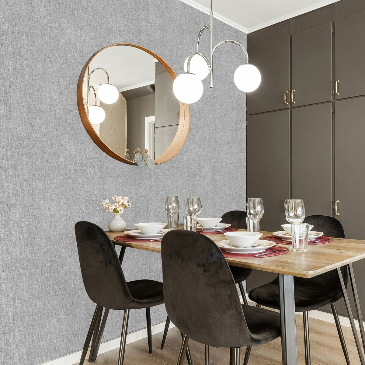 Обои Green Walls Valheim С40 4151 01 серые рогожка 1,06х10,05 м