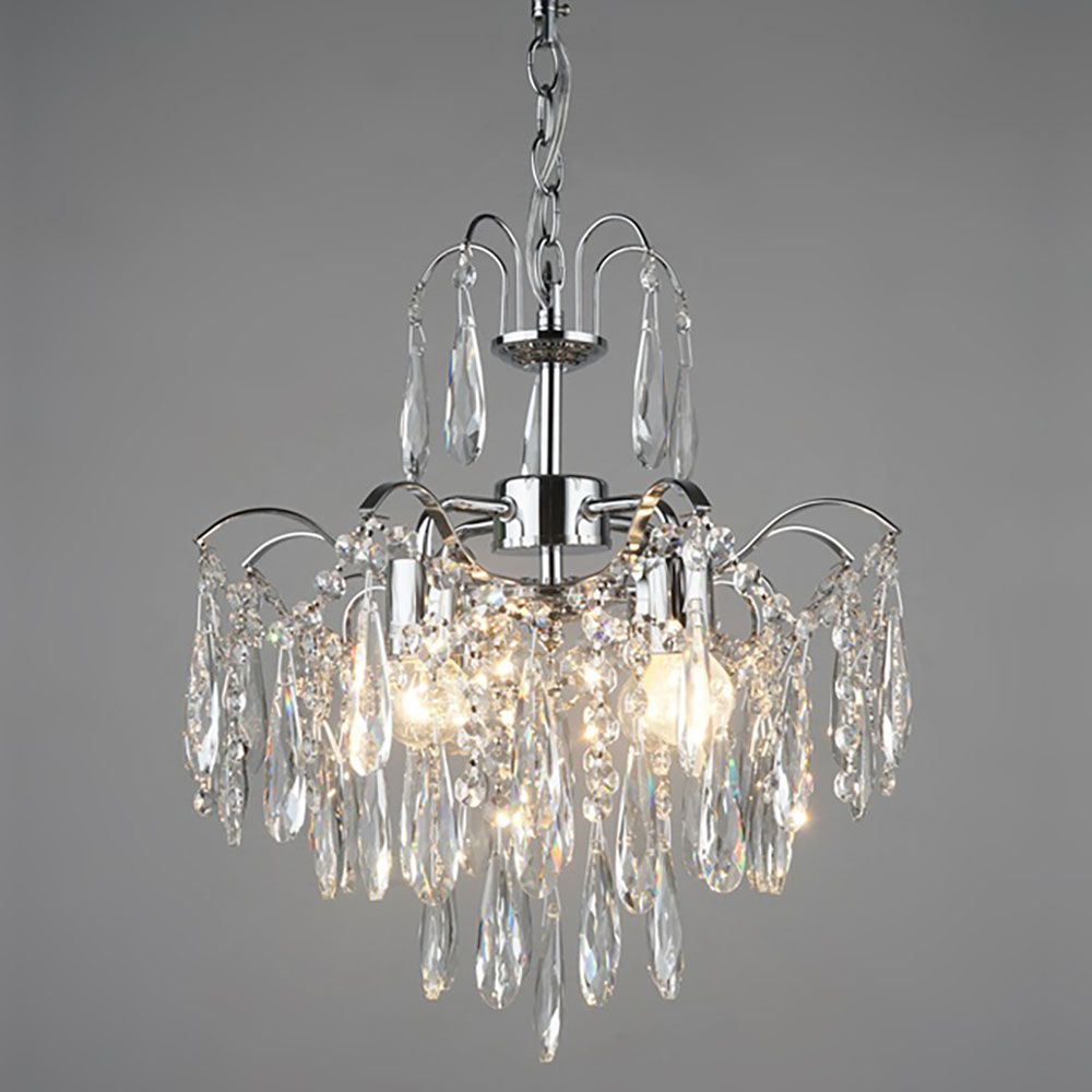 Люстра потолочная E1602/4 CR 4х40Вт E27 d370 h420 QH19 хром/хрусталь