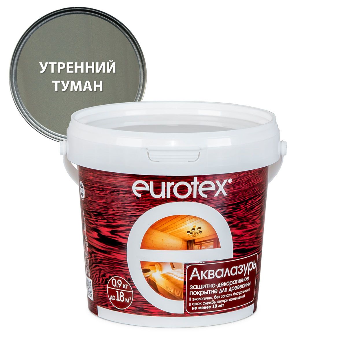 Лак акриловый Eurotex Аквалазурь утренний туман 0,9 кг