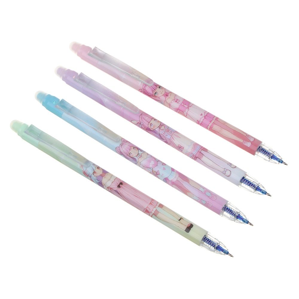 Ручка гелевая автомат синяя Куколки Пиши-стирай линия письма 0,5 мм 591-200