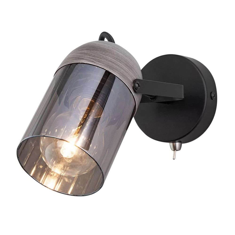 Спот 23090027/1 BK+GR 1x40 Вт Е27 d27 см h17 см черный/серый