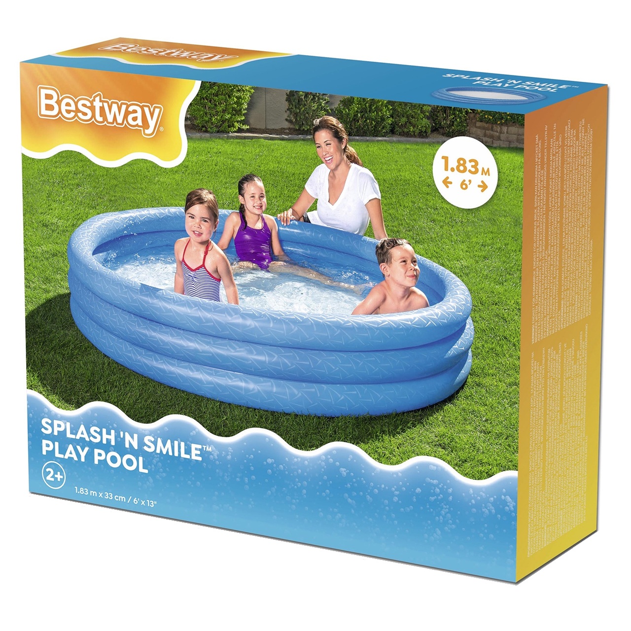 Бассейн детский надувной круглый 183х33 см 480 л Bestway Play 51027 рем комплект