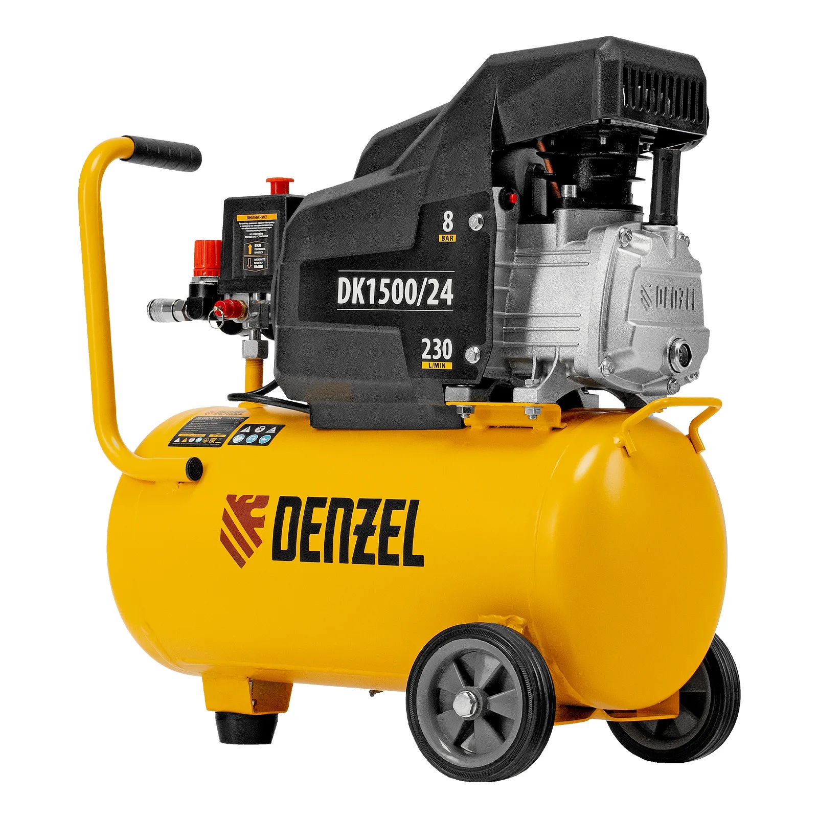 Компрессор воздушный масляный Denzel DK1500/24 Х-PRO 24 л 230 л/мин 1,5кВт